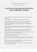 STATE EXAM OKLAHOMA QUESTIONS WITH VERIFIED ANSWERS