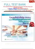                  FULL TEST BANK For Leadership Roles and Management Functions in Nursing&colon; Theory and  Application 9th Edition by Bessie L&period; Marquis latest Update Graded A