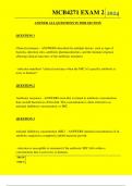  MCB4271 EXAM 2  2024 QUESTIONS AND ANSWERS 2024