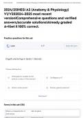 2024&sol;25&vert;HESI A2 &lpar;Anatomy & Physiology&rpar; V1&sol;V2&vert;&vert;2024-2025 most recent version&vert;Comprehensive questions and verified answers&sol;accurate solutions&vert;Already graded A&plus;&vert;Get it 100&percnt; correct&period;