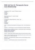 PNR 116 Test -2- Therapeutic Nurse Care Relationship Questions and Answers Fully Solved