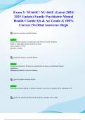 Exam 2&colon; NU664C&sol; NU 664C &lpar;Latest 2024&sol; 2025 Update&rpar; Family Psychiatric Mental Health I Guide&vert; Qs & As&vert; Grade A&vert; 100&percnt; Correct &lpar;Verified Answers&rpar;- Regis