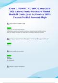 Exam 2&colon; NU665C&sol; NU 665C &lpar;Latest 2024&sol; 2025 Update&rpar; Family Psychiatric Mental Health II Guide&vert; Qs & As&vert; Grade A&vert; 100&percnt; Correct &lpar;Verified Answers&rpar;- Regis
