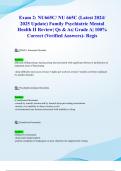 Exam 2&colon; NU665C&sol; NU 665C &lpar;Latest 2024&sol; 2025 Update&rpar; Family Psychiatric Mental Health II Review&vert; Qs & As&vert; Grade A&vert; 100&percnt; Correct &lpar;Verified Answers&rpar;- Regis