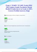 Exam 1&colon; NU665C&sol; NU 665C &lpar;Latest 2024&sol; 2025 Update&rpar; Family Psychiatric Mental Health II Guide&vert; Qs & As&vert; Grade A&vert; 100&percnt; Correct &lpar;Verified Answers&rpar;- Regis