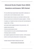Advanced Scuba Chapter Exam &lpar;NAUI&rpar; Questions and Answers 100&percnt; Solved