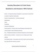 ANXIETY DISORDERS EXAM PACKAGE DEAL QUESTIONS WITH 100&percnt; CORRRECT ANSWERS &vert; LATEST UPDATE &vert; VERIFIED AND APPROVED 