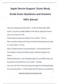 Apple Device Support Exam Study Guide Exam Questions and Answers 100&percnt; Solved