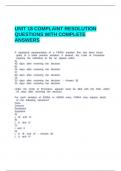 UNIT 18 COMPLAINT RESOLUTION QUESTIONS WITH COMPLETE ANSWERS