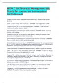 WGU C214 Financial Management OA  Study Set Questions and Answers Updated  &lpar;Verified Answers&rpar;