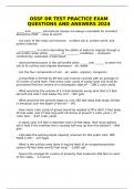 OSSF DR TEST PRACTICE EXAM QUESTIONS AND ANSWERS 2024
