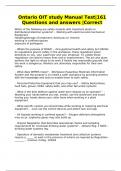 Ontario OIT study Manual Test&vert;161 Questions and answers &vert;Correct
