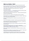 RBS ALCOHOL TEST Exam Questions and Correct Answers