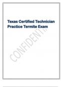 Exam &lpar;elaborations&rpar; Texas Certified Technician Practice Termite