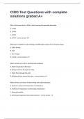 CIRO Test Questions with complete solutions graded A&plus;
