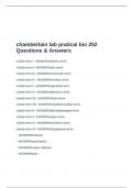 chamberlain lab pratical bio 252 Questions & Answers