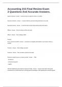 Accounting 215 Final Review Exam 3 Questions And Accurate Answers&period;