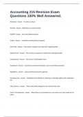 Accounting 215 Revision Exam Questions 100&percnt; Well Answered&period;
