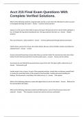 Acct 215 Final Exam Questions With Complete Verified Solutions&period;