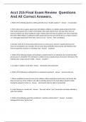 Acct 215 Final Exam Review  Questions And All Correct Answers&period;