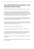 Acct 215 Practice Exam Questions  And Already Passed Answers&period;