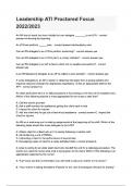 Leadership ATI Proctored Focus Questions and Verified Answers &vert;100&percnt; Correct &vert; Complete solution &vert; A&plus; Grade &vert; Latest Update 2024 &sol; 2025 