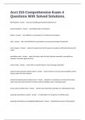 Acct 215 Comprehensive Exam 4 Questions With Solved Solutions&period;