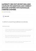 MATERNITY HESI EXIT NEWEST 2024-2025 COMPLETE 190 QUESTIONS AND CORRECT DETAILED ANSWERS WITH RATIONALES &lpar;VERIFIED ANSWERS