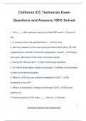 California ICC Technician Exam Questions and Answers 100&percnt; Solved