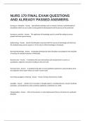  NURS 170 FINAL EXAM QUESTIONS AND ALREADY PASSED ANSWERS&period;