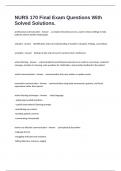 NURS 170 Final Exam Questions With Solved Solutions&period;