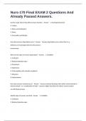 Nurs-170 Final EXAM 2 Questions And Already Passed Answers&period;