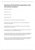 Nursing 170 Final Exam Questions And All Correct Answers&period;