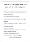 California UST Service Technician Part 1 Exam Q&A 100&percnt; Solved &vert; Graded A&plus;
