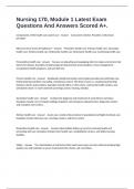 Nursing 170&comma; Module 1 Latest Exam Questions And Answers Scored A&plus;&period;