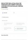 RISE UP TEST 2024 ACTUAL EXAM 150 QUESTIONS AND CORRECT DETAILED ANSWERS WITH RATIONALES &lpar;VERIFIED ANSWERS&rpar;