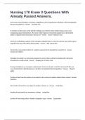 Nursing 170 Exam 3 Questions With Already Passed Answers&period;