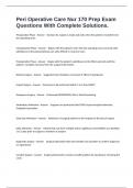 Peri Operative Care Nur 170 Prep Exam Questions With Complete Solutions&period;