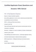 Certified Applicator Exam Questions and Answers 100&percnt; Solved