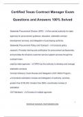 Certified Texas Contract Manager Exam Questions and Answers 100&percnt; Solved
