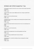 WVSSAC 2021 NFHS Football Part 1 Test Questions and Verified Answers &vert;100&percnt; Correct &vert; Complete solution &vert; A&plus; Grade &vert; Latest Update 2024 &sol; 2025