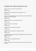 WVSSAC 2021 NFHS Football Part 2 Test Questions and Verified Answers &vert;100&percnt; Correct &vert; Complete solution &vert; A&plus; Grade &vert; Latest Update 2024 &sol; 2025