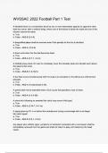 WVSSAC 2022 Football Part 1 Test Questions and Verified Answers &vert;100&percnt; Correct &vert; Complete solution &vert; A&plus; Grade &vert; Latest Update 2024 &sol; 2025