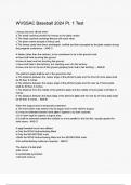 WVSSAC Baseball 2024 Pt&period; 1 Test Questions and Verified Answers &vert;100&percnt; Correct &vert; Complete solution &vert; A&plus; Grade &vert; Latest Update 2024 &sol; 2025