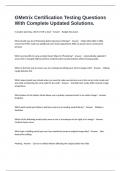 GMetrix Certification Testing Questions With Complete Updated Solutions&period;