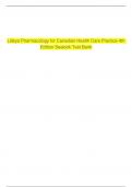 TEST BANK For Lilley's Pharmacology for Canadian Health Care Practice 4th Edition by Kara Sealock&comma; Cydnee Seneviratne &comma;Verified Chapters 1 - 58&comma; Complete Newest Version  ISBN&colon; 9780323694803 