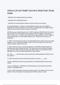 Indiana Life and Health Insurance State Exam Study Guide Questions and Verified Answers &vert;100&percnt; Correct &vert; Complete solution &vert; A&plus; Grade &vert; Latest Update 2024 &sol; 2025