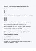 Indiana State Life and Health Insurance Exam Questions and Verified Answers &vert;100&percnt; Correct &vert; Complete solution &vert; A&plus; Grade &vert; Latest Update 2024 &sol; 2025