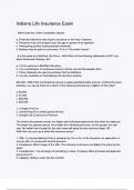 Indiana Life Insurance Exam Questions and Verified Answers &vert;100&percnt; Correct &vert; Complete solution &vert; A&plus; Grade &vert; Latest Update 2024 &sol; 2025