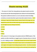 Disaster nursing &lpar;Latest 2024&sol; 2025 Update&rpar; Questions and Verified Answers &vert;100&percnt; Correct&vert; Grade A